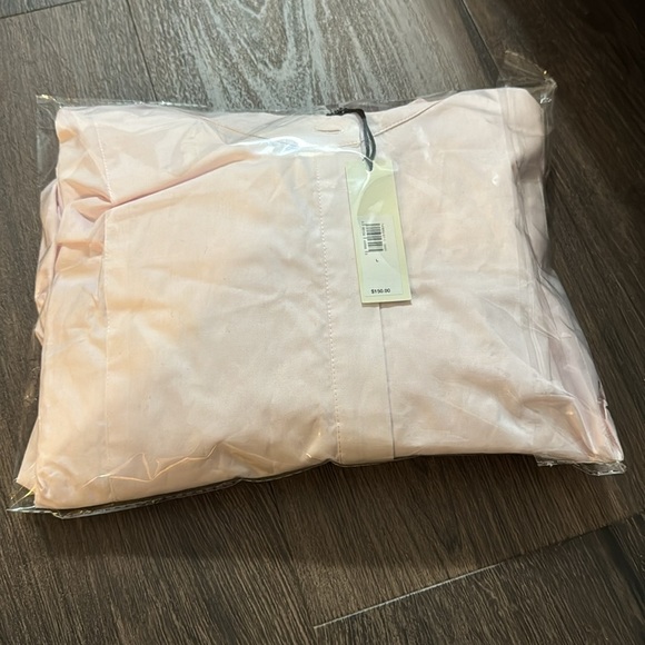 NWT! Banana Republic Light Pink Cotton Poplin Tuxedo Front Midi Dress - Large 🦋 - Picture 8 of 8